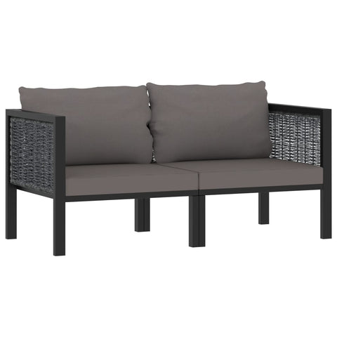 Sofas, Armchairs & Couches 2 Seater Sofa With Cushions Anthracite Poly Rattan