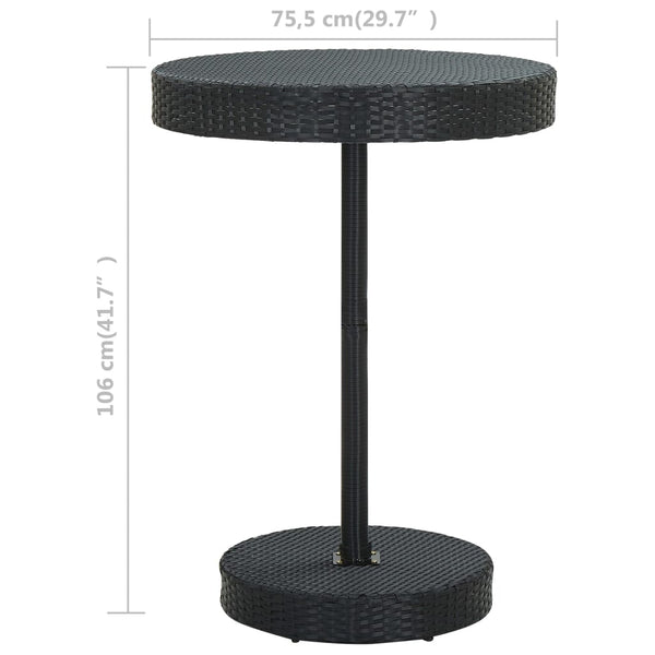 Patio & Garden Tables Garden Table Black 75.5X106 Cm Poly Rattan