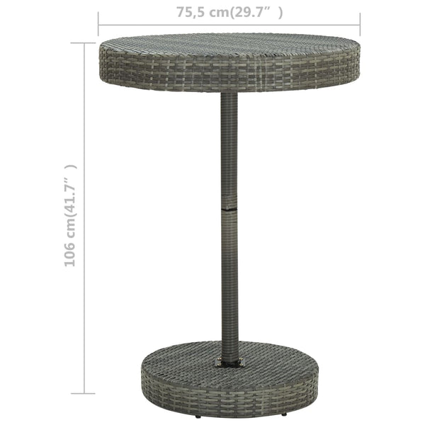 Patio & Garden Tables Garden Table Grey 75.5X106 Cm Poly Rattan