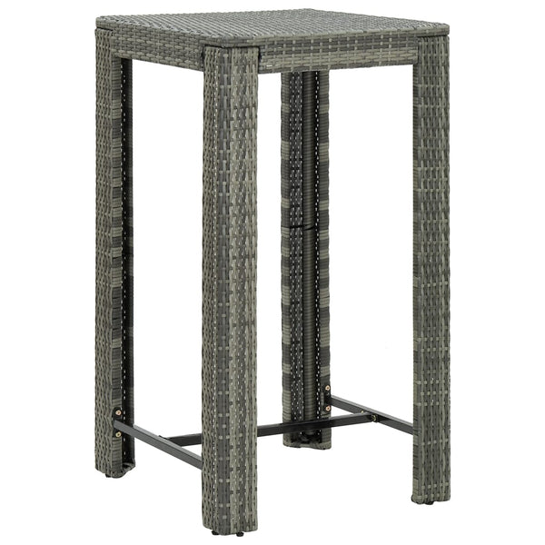 Bar Tables Garden Bar Table Grey 60.5X60.5X110.5 Cm Poly Rattan