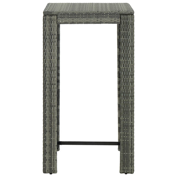 Bar Tables Garden Bar Table Grey 60.5X60.5X110.5 Cm Poly Rattan