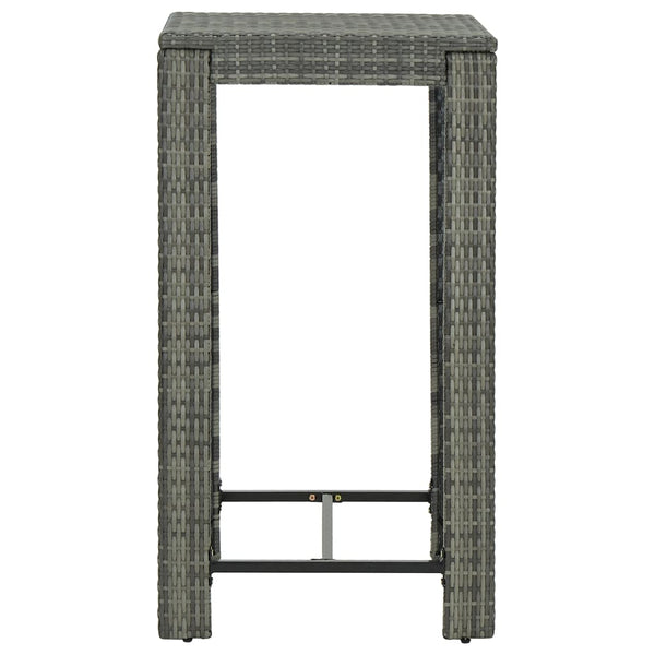 Bar Tables Garden Bar Table Grey 60.5X60.5X110.5 Cm Poly Rattan