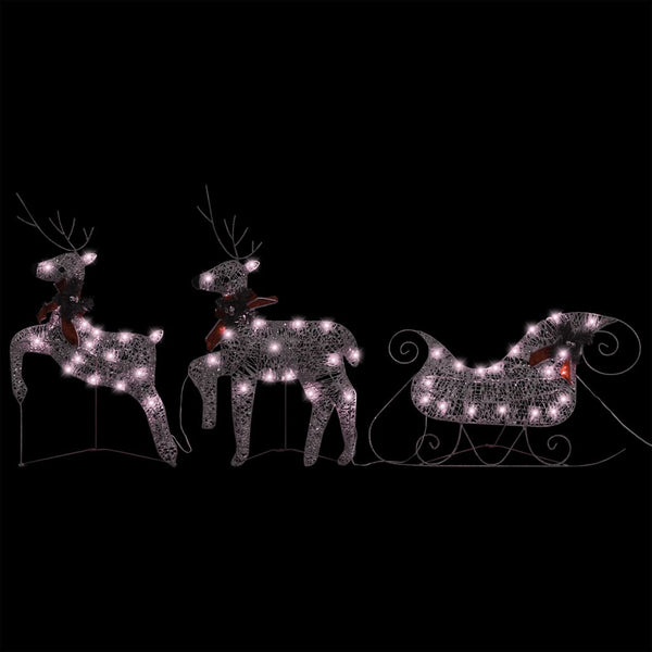 Seasonal Decorations Reindeer & Sleigh Christmas Decoration 60 Leds Outdoor Gold