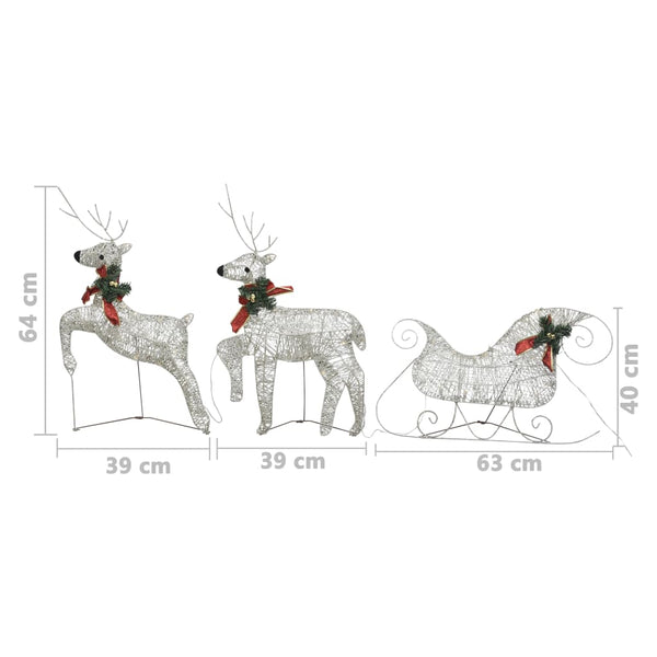 Seasonal Decorations Reindeer & Sleigh Christmas Decoration 60 Leds Outdoor Gold