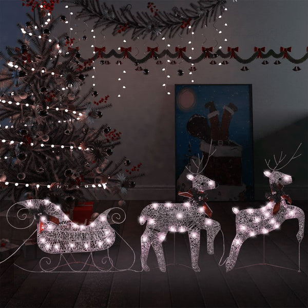 Seasonal Decorations Reindeer & Sleigh Christmas Decoration 60 Leds Outdoor Gold