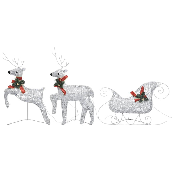 Seasonal Decorations Reindeer & Sleigh Christmas Decoration 60 Leds Outdoor Silver