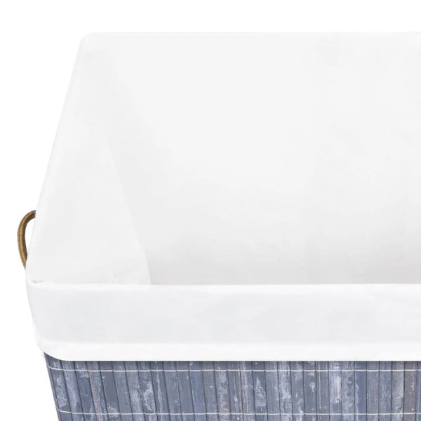 Bamboo Laundry Basket With Single Section Grey 83