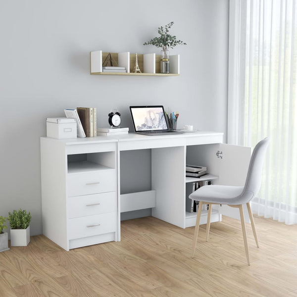 Home Office Desks Desk White 140X50x76 Cm Engineered Wood