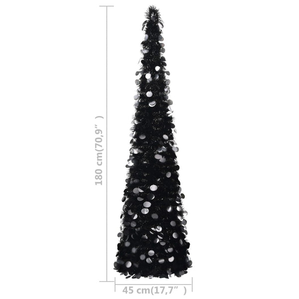 Seasonal Decorations Pop Up Artificial Christmas Tree Black 180 Cm Pet