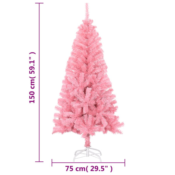 Seasonal Decorations Artificial Christmas Tree With Stand Pink 150 Cm Pvc