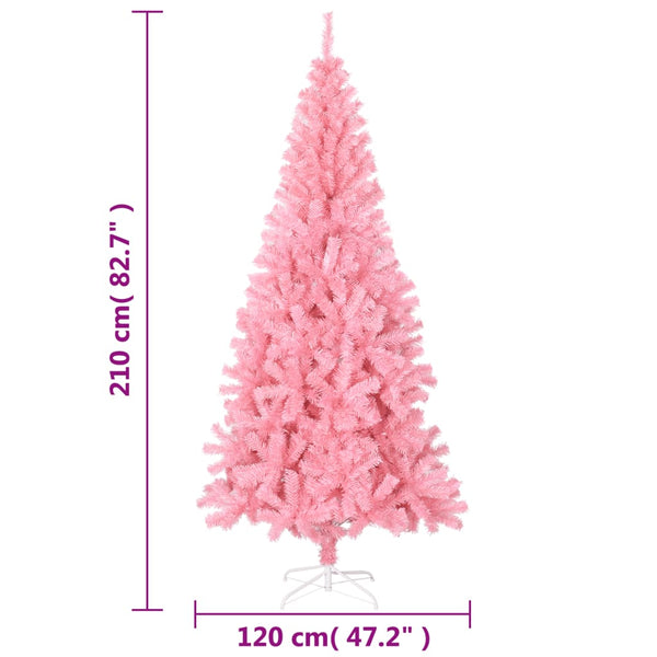 Seasonal Decorations Artificial Christmas Tree With Stand Pink 210 Cm Pvc