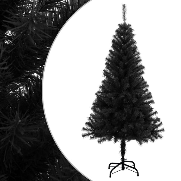 Seasonal Decorations Artificial Christmas Tree With Stand Black 150 Cm Pvc