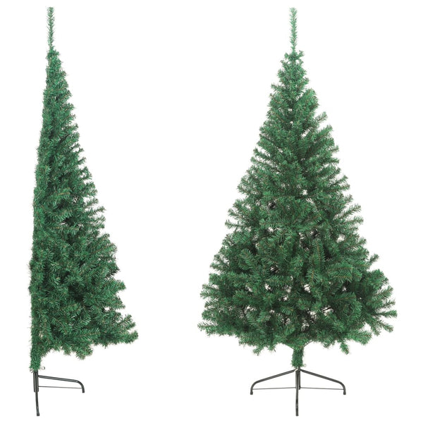 Seasonal Decorations Artificial Half Christmas Tree With Stand Green 180 Cm Pvc