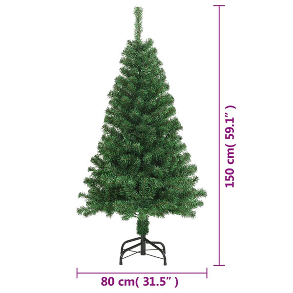 Seasonal Decorations Artificial Christmas Tree With Thick Branches Green 150 Cm Pvc