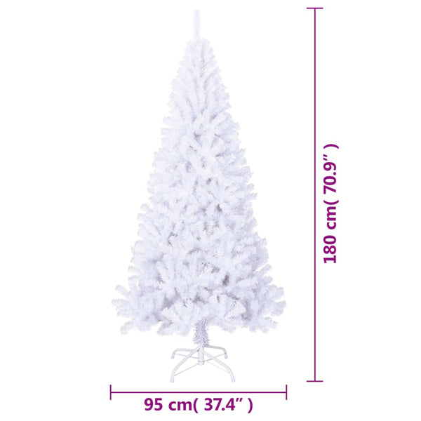 Seasonal Decorations Artificial Christmas Tree With Thick Branches White 180 Cm Pvc