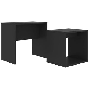 Coffee Tables Coffee Table Set Black 48X30x45 Cm Engineered Wood