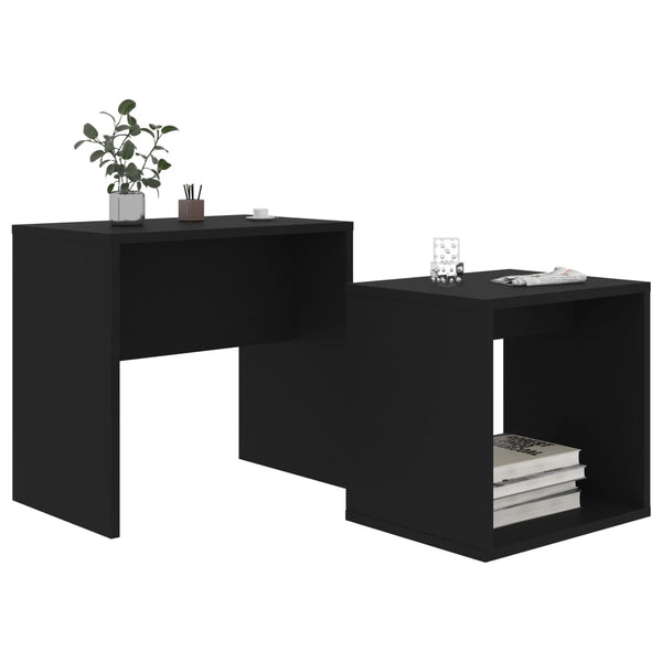 Coffee Tables Coffee Table Set Black 48X30x45 Cm Engineered Wood