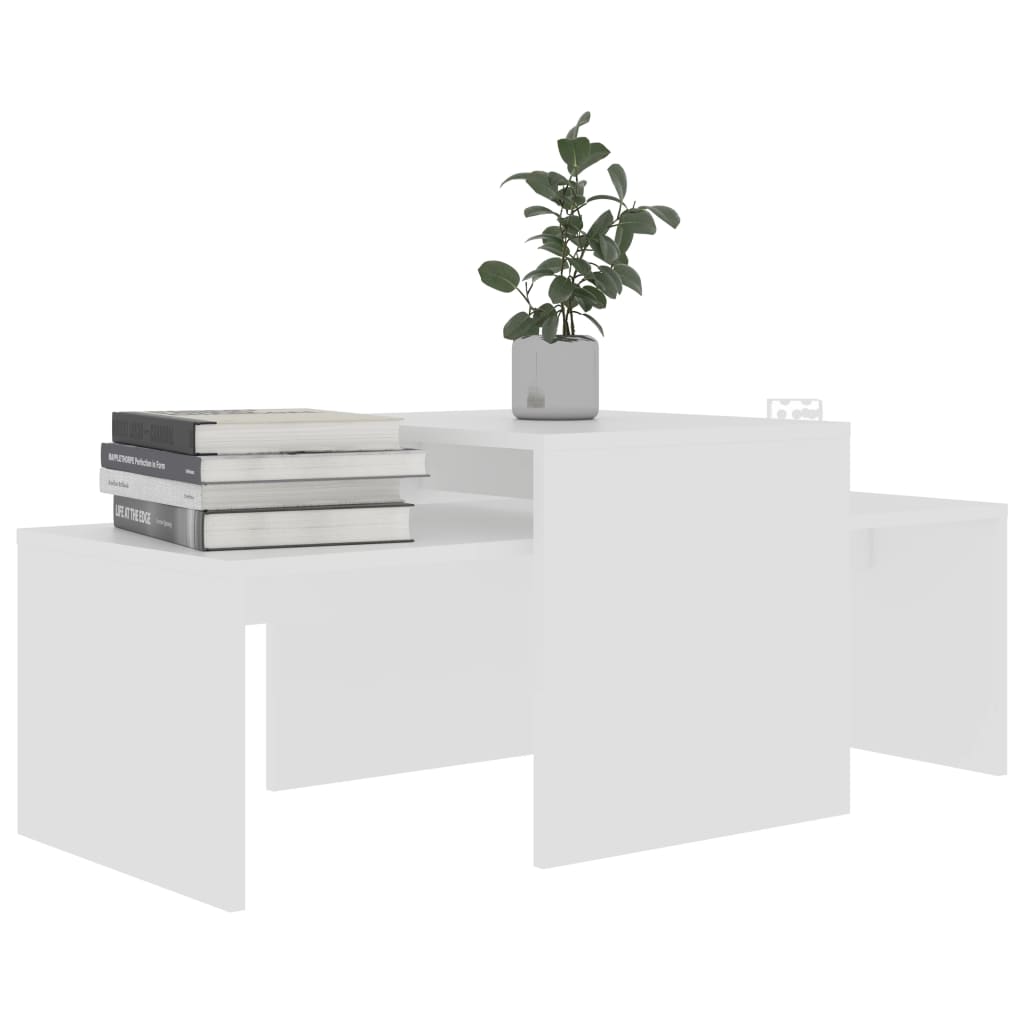 Coffee Tables Coffee Table Set White 100X48x40 Cm Engineered Wood