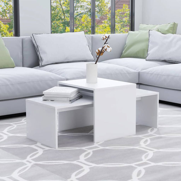 Coffee Tables Coffee Table Set White 100X48x40 Cm Engineered Wood