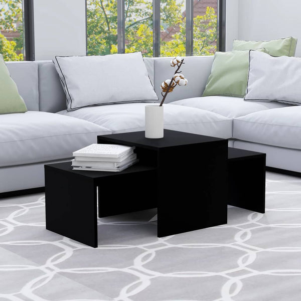 Coffee Tables Coffee Table Set Black 100X48x40 Cm Engineered Wood