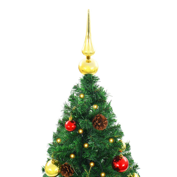 Seasonal Decorations Artificial Pre Lit Christmas Tree With Baubles Green 150 Cm