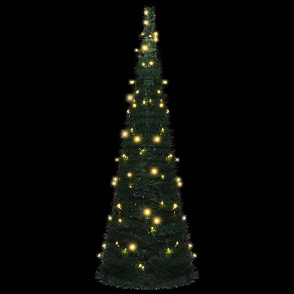 Seasonal Decorations Pop Up String Artificial Pre Lit Christmas Tree Green 180 Cm