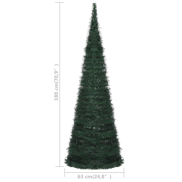 Seasonal Decorations Pop Up String Artificial Pre Lit Christmas Tree Green 180 Cm