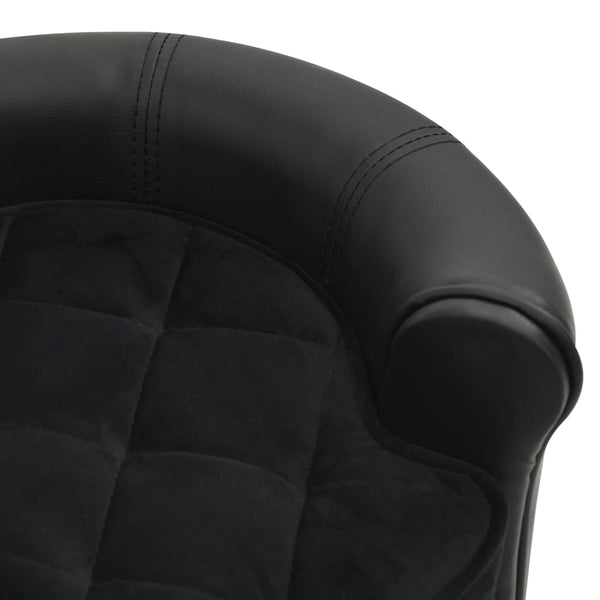 Dog Sofa Black 48X48x32 Cm Plush And Faux Leather