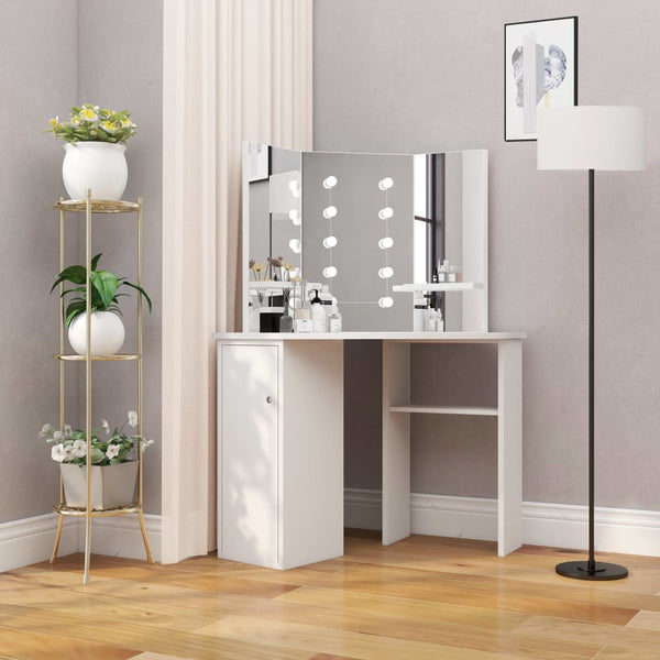 Dressing Tables Corner Dressing Table Make Up With Led Light White