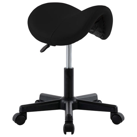 Salon Chairs Work Stool Black Faux Leather