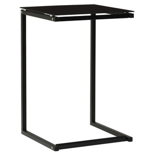 Side Tables Side Table Black 40X40x60 Cm Tempered Glass