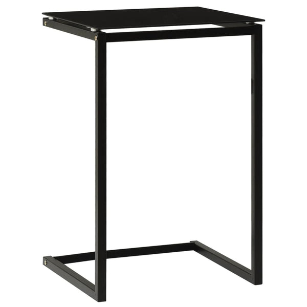 Side Tables Side Table Black 40X40x60 Cm Tempered Glass