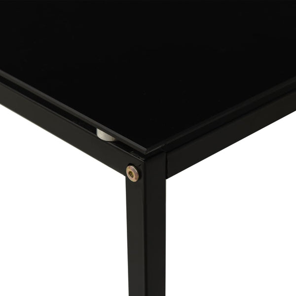 Side Tables Side Table Black 40X40x60 Cm Tempered Glass