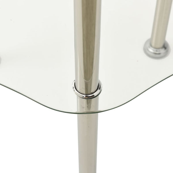 Side Tables 2 Tier Side Table Transparent 38X38x50 Cm Tempered Glass