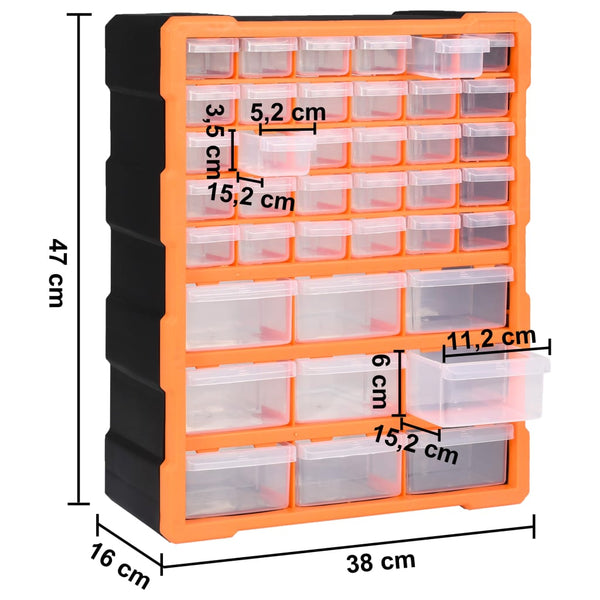 Tool Cabinets & Cupboards Multi Drawer Organiser With 39 Drawers 38X16x47 Cm