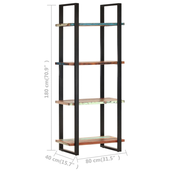 Seasonal Decorations 4 Tier Bookcase 80X40x180 Cm Solid Reclaimed Wood