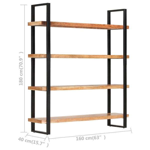 Bookshelves 4 Tier Bookcase 160X40x180 Cm Solid Acacia Wood