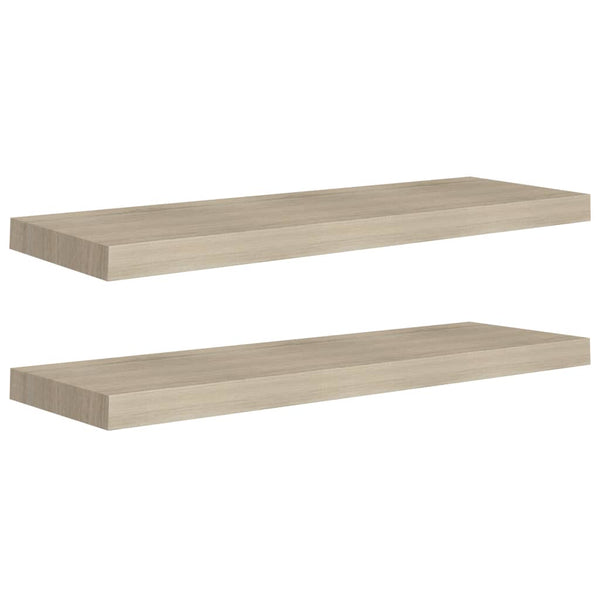 Bookshelves Floating Wall Shelves 2 Pcs Oak 80X23.5X3.8 Cm Mdf