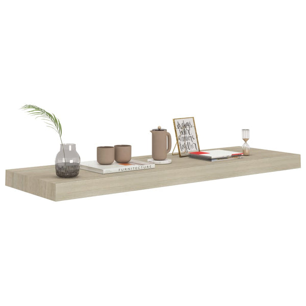 Bookshelves Floating Wall Shelves 2 Pcs Oak 80X23.5X3.8 Cm Mdf