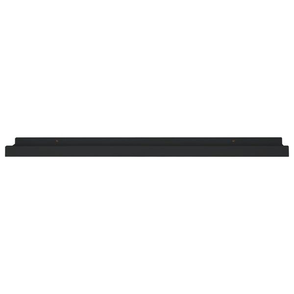 Bookshelves Picture Frame Ledge Shelves 2 Pcs Black 60X9x3 Cm Mdf