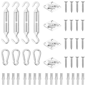 Awning & Canopy Parts 12 Piece Sunshade Sail Accessory Set Stainless Steel