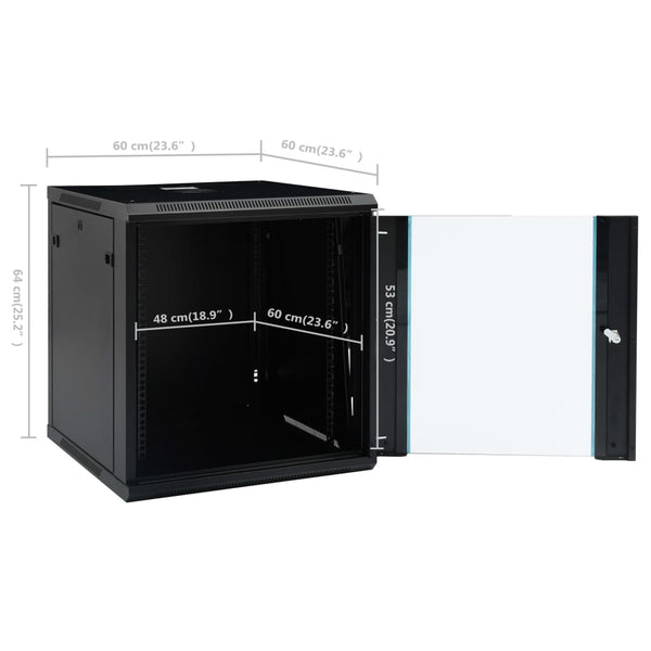 Cabinets & Cupboards 12U Wall Mounted Network Cabinet 19" Ip20 600X600x640 Mm