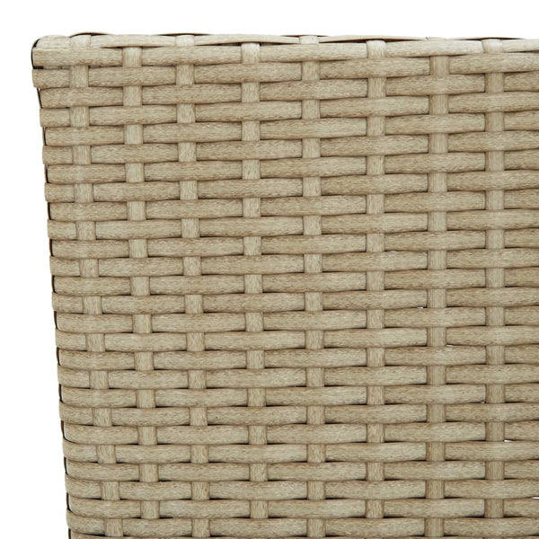 Dining Chairs Garden 2 Pcs Poly Rattan Beige