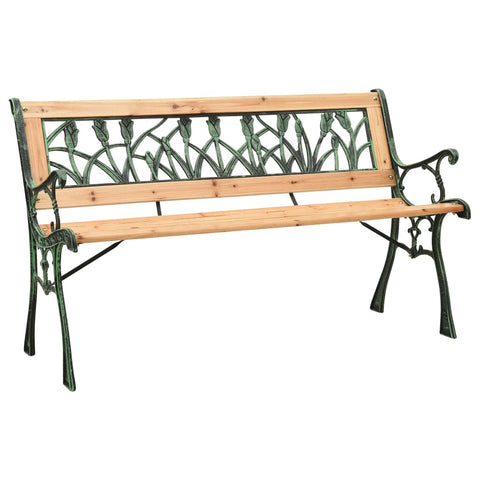 Patio Benches Garden Bench 122 Cm Cast Iron And Solid Firwood