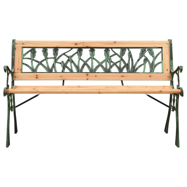 Patio Benches Garden Bench 122 Cm Cast Iron And Solid Firwood