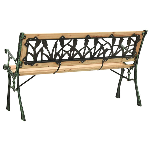 Patio Benches Garden Bench 122 Cm Cast Iron And Solid Firwood