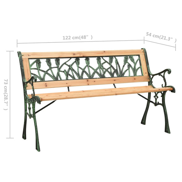 Patio Benches Garden Bench 122 Cm Cast Iron And Solid Firwood