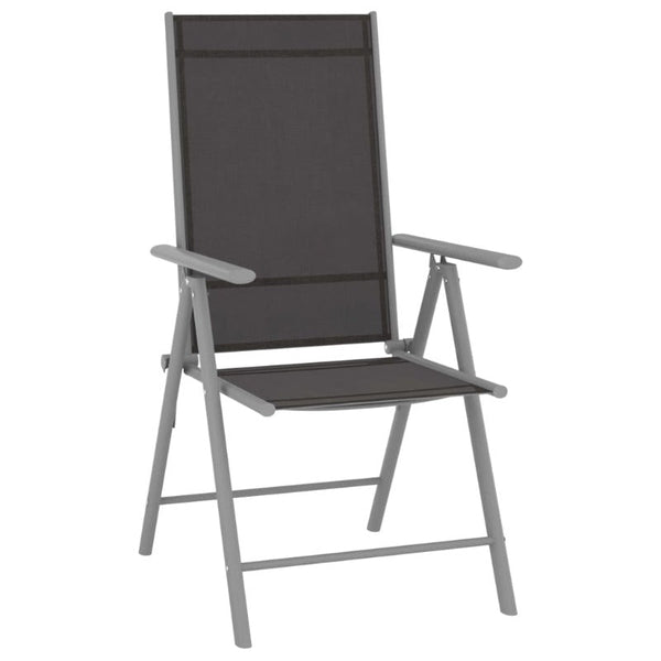 Folding Garden Chairs 4 Pcs Textilene Black