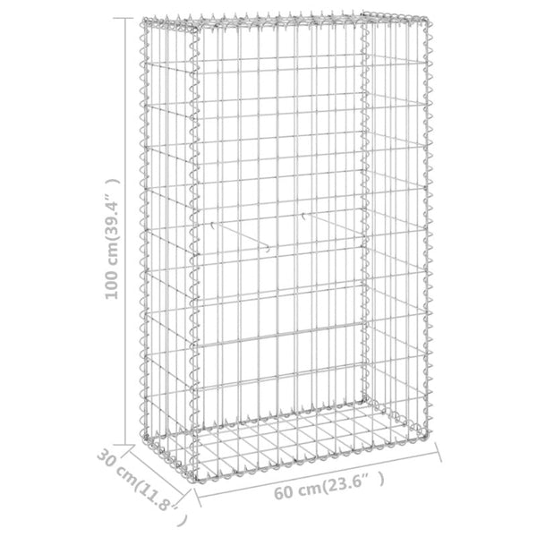 Gabion Baskets Gabion Wall With Covers Galvanised Steel 60X30x100 Cm