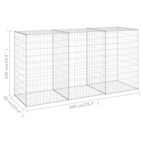 Gabion Baskets Gabion Wall With Covers Galvanised Steel 200X60x100 Cm